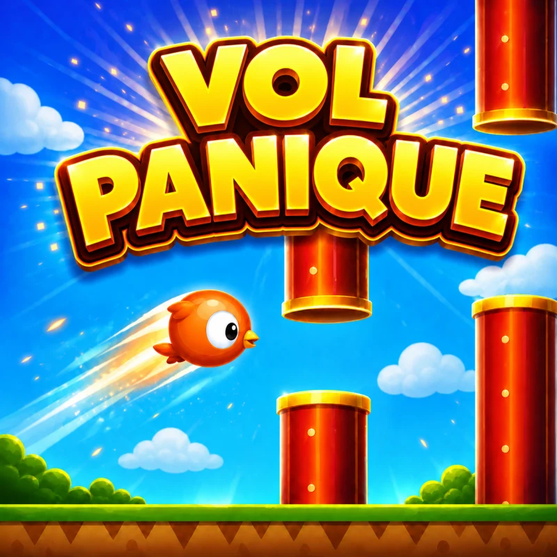 Vol Panique : un oiseau orange traverse un ciel parsemé de murs de lave incandescents